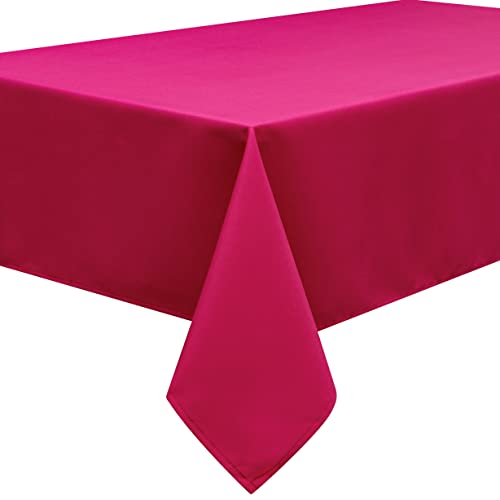 HomeDirect Qualitäts Tischdecke Textil Eckig 150 x 250 cm, Farbe wählbar (Fuchsia Rosa) von Home Direct