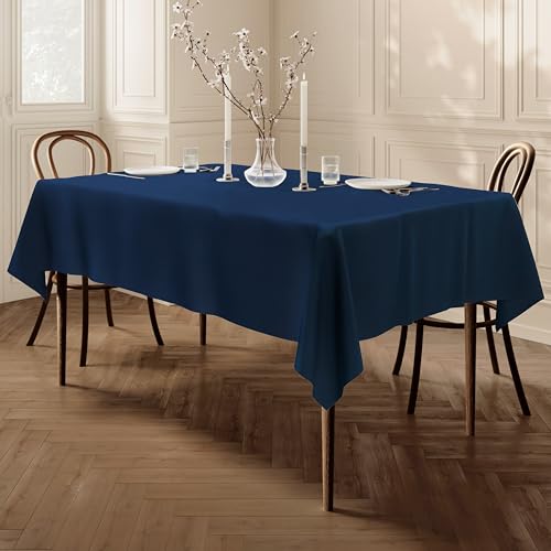 Qualitäts Tischdecke Textil Eckig 150 x 250 cm, Farbe wählbar Dunkelblau von Home Direct
