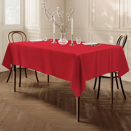 Qualitäts Tischdecke Textil Eckig 150 x 300 cm, Farbe wählbar Rot von Home Direct