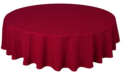 Qualitäts Tischdecke Textil Rund 180 cm, Farbe wählbar Dunkelrot Bordeaux von Home Direct