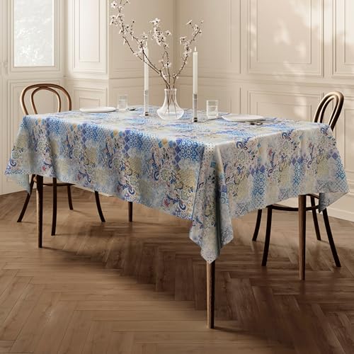 Qualitäts Tischdecke Tischtuch Textil Eckig 140 x 240 cm, Schmutzabweisend Lotuseffekt Wasserabweisend Tischwäsche Fleckschutz von Home Direct
