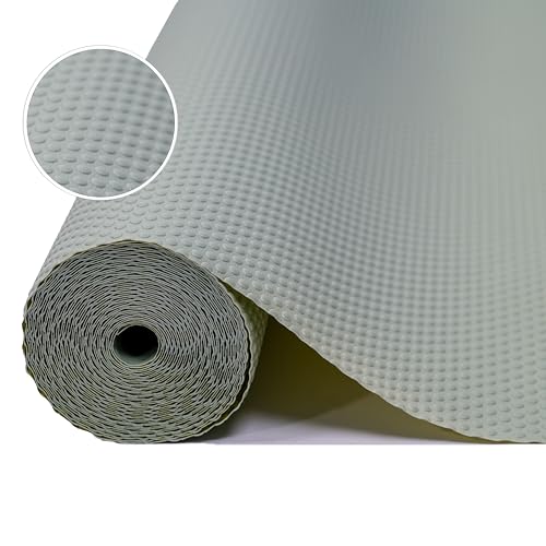 Schubladenmatte 44cm x 200cm Antirutschmatte Schubladen Matte Schubladeneinlage Eva Wasserfest Nicht Klebende Unterlage Teppich für Küchenschränke, für Kühlschrank Regale, Zuschneidbar, Salbeigrün von Home Direct