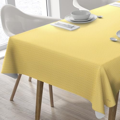 Home Direct Wachstuch Tischdecke Abwaschbar Eckig 140 x 200 cm Gelb von Home Direct