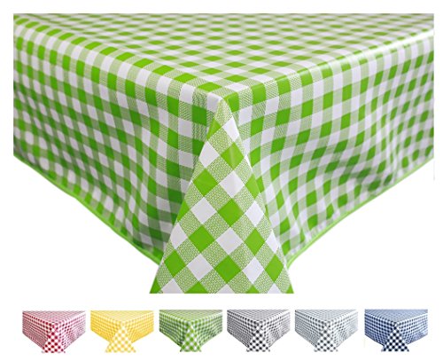 Wachstuch Tischdecke Abwaschbar Eckig 140 x 200 cm Kariert Karo Grün von Home Direct