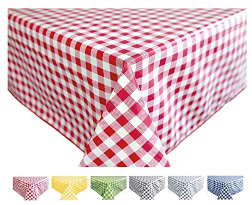 Home Direct Wachstuch Tischdecke Abwaschbar Eckig 140 x 200 cm Kariert Karo Rot von Home Direct