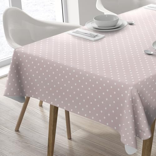 Wachstuch Tischdecke Abwaschbar Eckig 140 x 200 cm Rosa grau von Home Direct