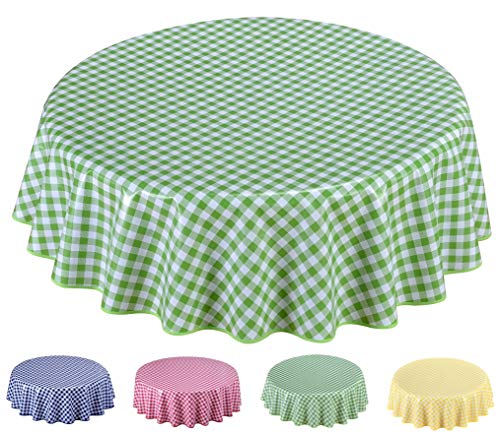 Wachstuch Tischdecke Abwaschbar Rund 140cm Grün von Home Direct