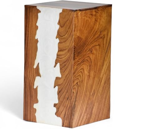 Handgefertigte Urne aus Holz für Asche – Premium-Gedenkurnenbox für Erwachsene, einzigartiges Kunstandenken aus Holz und Harz, dekorative Begräbnisurne für menschliche Asche (Small (120 lbs)) von Home Dress