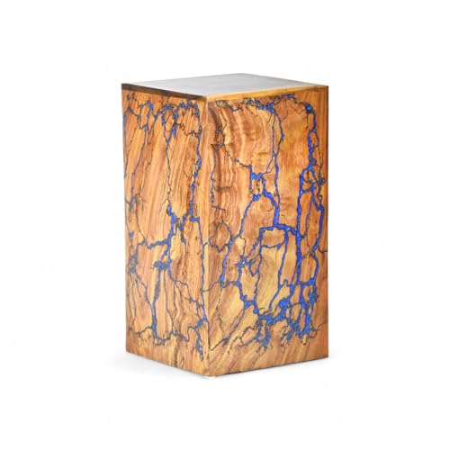 Handgefertigte Urne aus Holz für Asche – Urne aus Kunstharz mit Lichtenberg-Figur – Erinnerungsstück für Erwachsene und Angehörige – Bestattungsurne mit Samtbeutel (Large (250 lbs)) von Home Dress