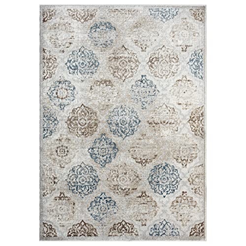 Home Dynamix Boho Andorra Übergangs-Damast-Teppich, Elfenbein/Marineblau, 70 x 120 cm Home Dynamix Boho Andorra Übergangs-Damast-Teppich, Elfenbein/Marineblau, 70 x 120 cm von Home Dynamix