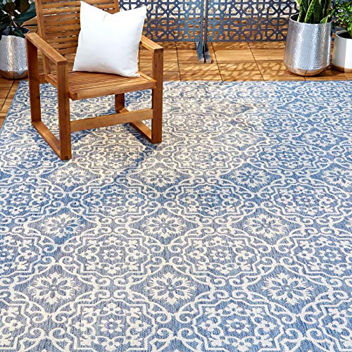 Home Dynamix Nicole Miller Patio Country Danica Indoor/Outdoor Area Rug 5'2"x7'2", Blue/Gray von Nicole Miller New York