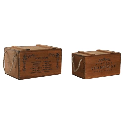 Home ESPRIT Aufbewahrungsboxen aus natürlichem Tannenholz, 38 x 24 x 22 cm, 4 Stück von Home ESPRIT
