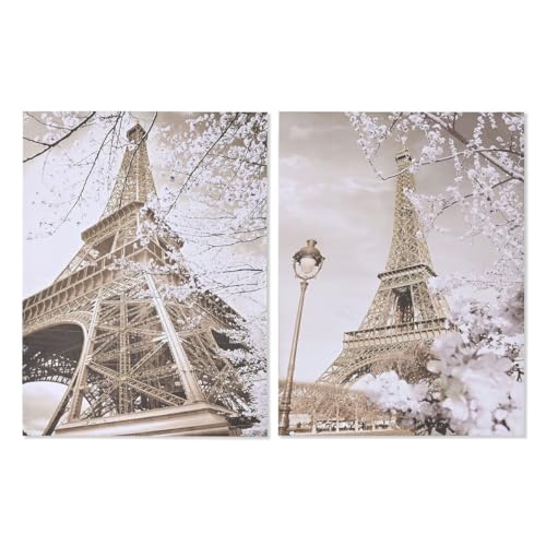 Home ESPRIT Bild weiß schwarz gold Paris Loft 60 x 2,5 x 80 cm (2 Stück) von Home ESPRIT