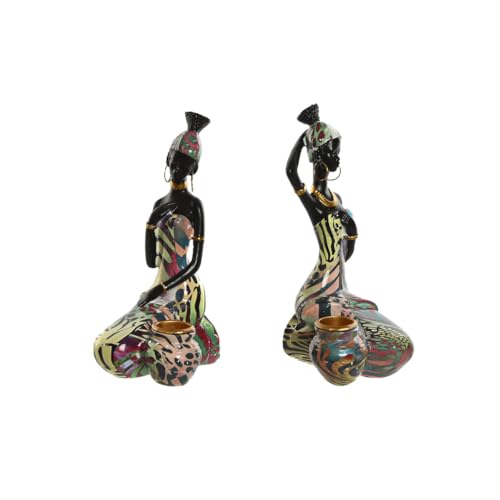 Home ESPRIT Dekofigur, Mehrfarbig, afrikanisch, 9 x 7 x 16,5 cm, 2 Stück von Home ESPRIT