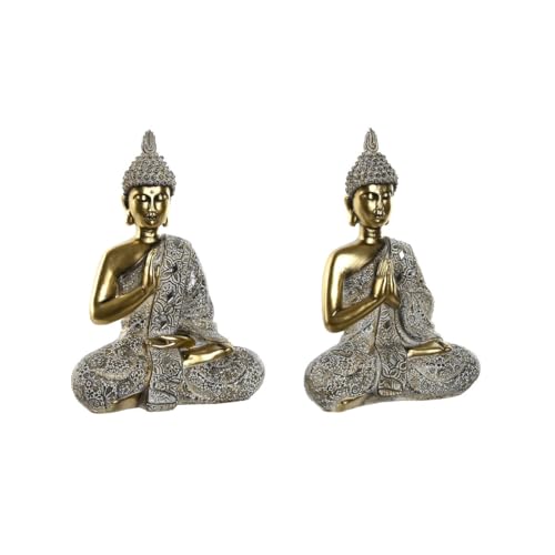 Home ESPRIT Dekofigur Beige Gold Orientalischer Buddha 21 x 11,5 x 28 cm (2 Stück) von Home ESPRIT