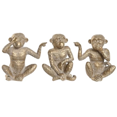 Home ESPRIT Dekofigur Gold AFFE Tropisch 14x10x14cm (3 Stück) von Home ESPRIT