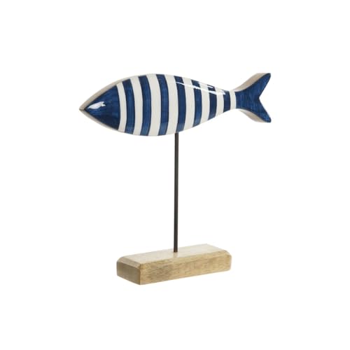 Home ESPRIT Dekofigur blau weiß Natur mediterraner Fisch 25 x 5 x 22 cm (2 Stück) von Home ESPRIT