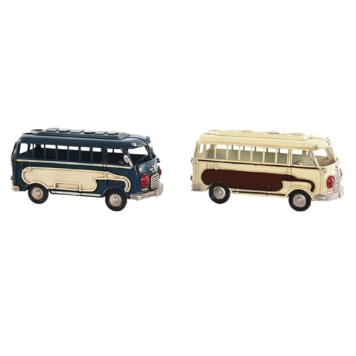 Home ESPRIT Dekorative Figur, Blau, Weiß, Vintage Bus 17 x 7 x 8 cm (2 Stück) von Home ESPRIT