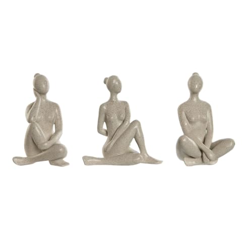 Home ESPRIT Dekorative Figur Elfenbein Yoga romantisch 13 x 11,5 x 17,5 cm (3 Stück) von Home ESPRIT