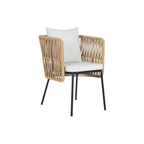 Home ESPRIT Gartenstuhl, Beige, Stahl, 66 x 66 x 73 cm von Home ESPRIT