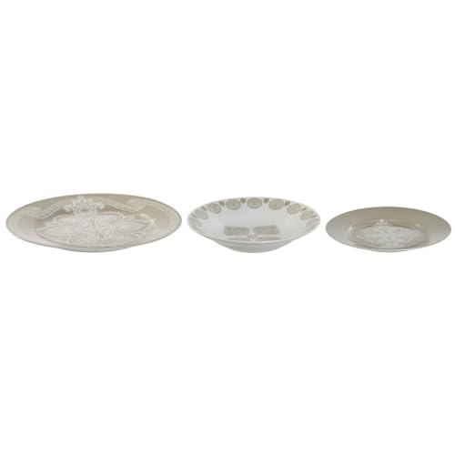 Home ESPRIT Geschirrset, Blau, Beige, Porzellan, 18-teilig, 27 x 27 x 2 cm von Home ESPRIT