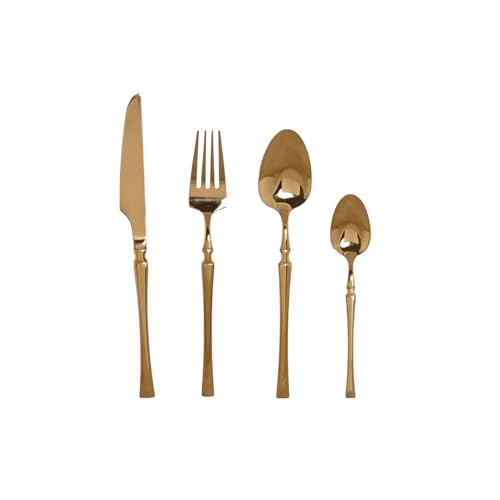 Home ESPRIT Goldenes Besteckset aus Edelstahl, 3 x 1,5 x 15 cm, 16-teilig von Home ESPRIT