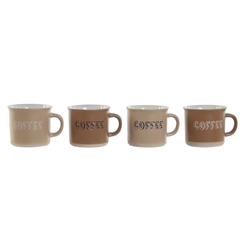 Home ESPRIT Kaffeebecher Set Braun Steingut 4-teilig 180ml von Home ESPRIT