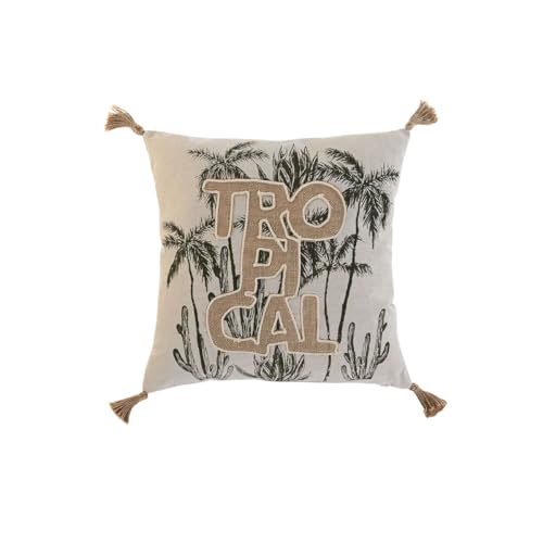 Home ESPRIT Kissen, Beige, Natur, tropisch, Boho, 45 x 5 x 45 cm von Home ESPRIT