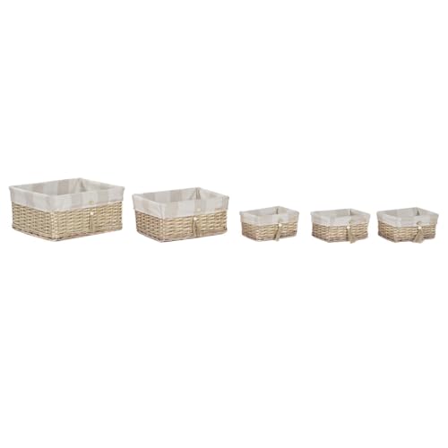 Home ESPRIT Körbchen-Set, Braun, Beige, Natur, 48 x 38 x 22 cm, 5 Stück von Home ESPRIT