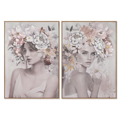 Home ESPRIT Modernes Blumenbild, 70 x 3,5 x 100 cm, 2 Stück von Home ESPRIT