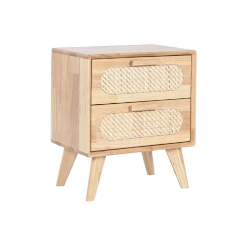 Home ESPRIT Nachttisch, Holz, Metall, Rattan, 40 x 30 x 48 cm von Home ESPRIT