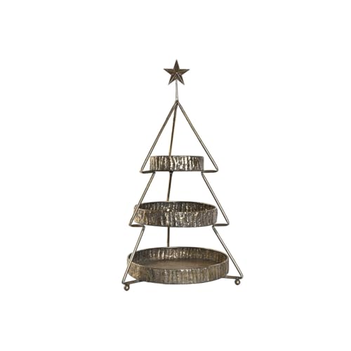 Home ESPRIT Obstschale, goldfarben, Metall, 43 x 43 x 79 cm, Weihnachtsbaum von Home ESPRIT