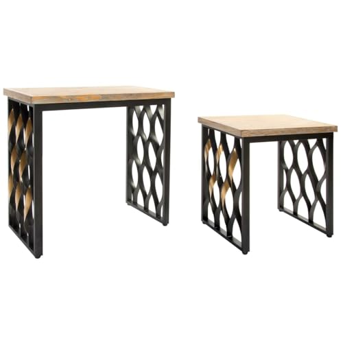 Home ESPRIT Set mit 2 Tischen aus Holz, Metall, 64 x 34 x 65 cm Home ESPRIT Set mit 2 Tischen aus Holz, Metall, 64 x 34 x 65 cm von Home ESPRIT