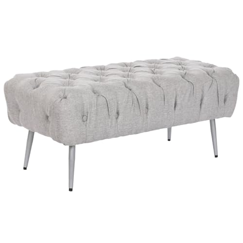 Home ESPRIT Sitzbank, Grau, Silber, Polyester, Metall, 103 x 46 x 42 cm von Home ESPRIT