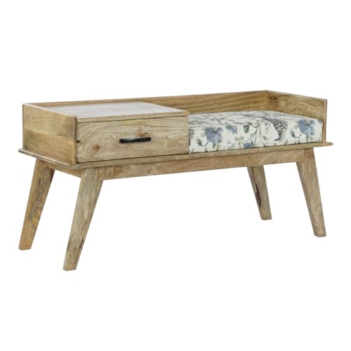 Home ESPRIT Sitzbank, Mehrfarbig, Natur, Mangoholz, 114 x 41 x 53 cm von Home ESPRIT