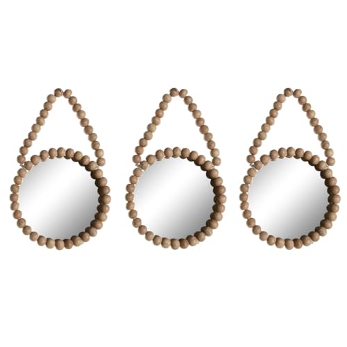 Home ESPRIT Spiegel-Set aus natürlichem Holz, Glas, 15 x 1 x 24 cm (3 Stück) von Home ESPRIT