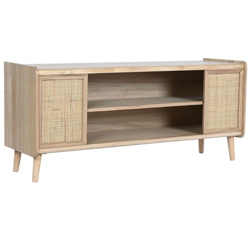 Home ESPRIT TV-Möbel, natürliches Rattan, Paulownia-Holz, 120 x 35 x 54 cm von Home ESPRIT