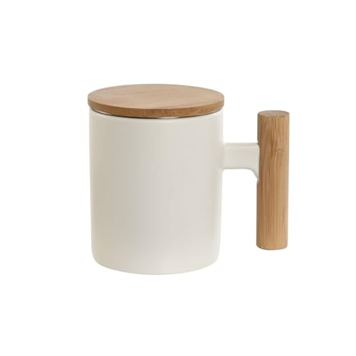 Home ESPRIT Tasse mit Filter, weiß, Edelstahl, Porzellan, 360 ml von Home ESPRIT
