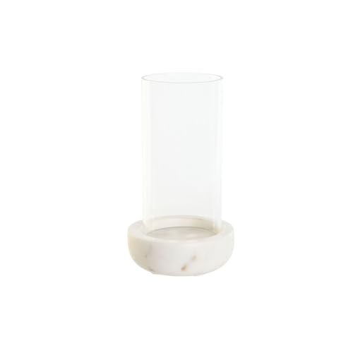 Home ESPRIT Teelichthalter, natürliches Weiß, Marmorglas, 10 x 10 x 18 cm von Home ESPRIT