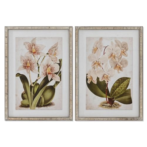 Home ESPRIT Tropisches Bild Orchidee 50 x 2,5 x 70 cm (2 Stück) von Home ESPRIT