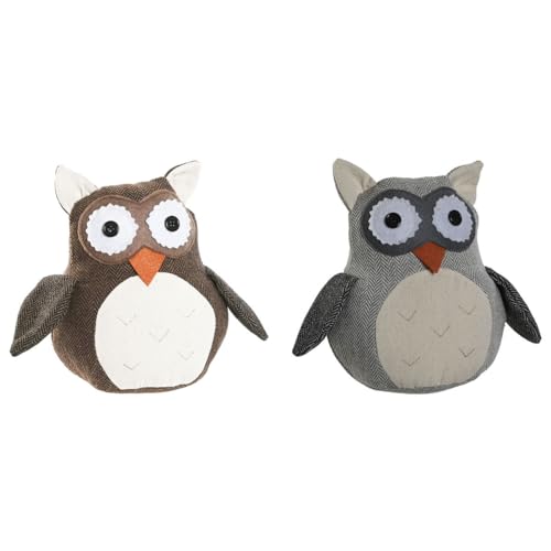 Home ESPRIT Türhalter Sand 25 x 12 x 20 cm Eule (2 Stück) von Home ESPRIT