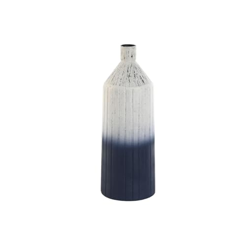 Home ESPRIT Vase, Blau, Weiß, Metall, 16 x 16 x 44,4 cm von Home ESPRIT