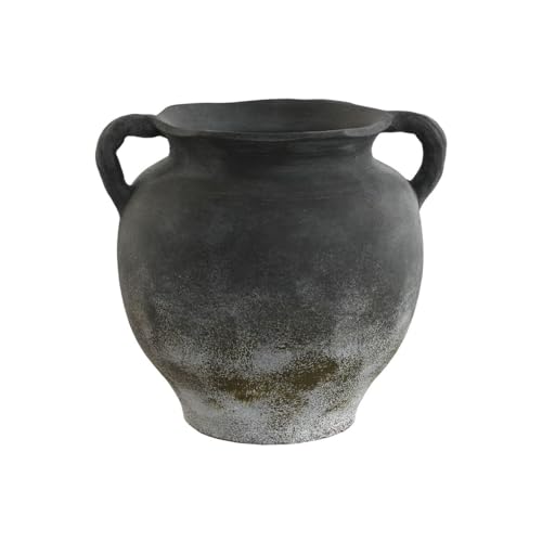 Home ESPRIT Vase, Grau, Terrakotta, Oriental, 27 x 26 x 26,5 cm von Home ESPRIT