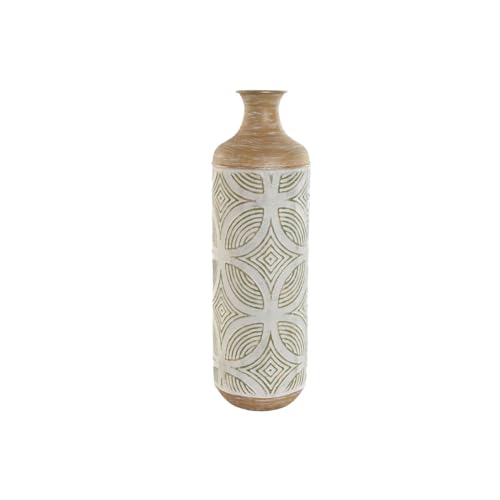 Home ESPRIT Vase, Grün, Beige, Natur, Metall, tropisch, 18 x 18 x 56 cm von Home ESPRIT