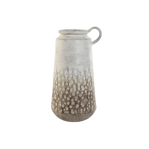 Home ESPRIT Vase, weiß, Metall, Kolonial, 23 x 20 x 40 cm von Home ESPRIT