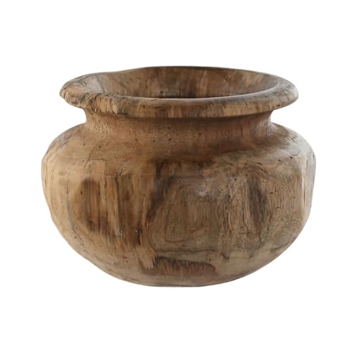 Home ESPRIT Vase Natur Dunkelbraun Teak 30 x 30 x 20 cm von Home ESPRIT