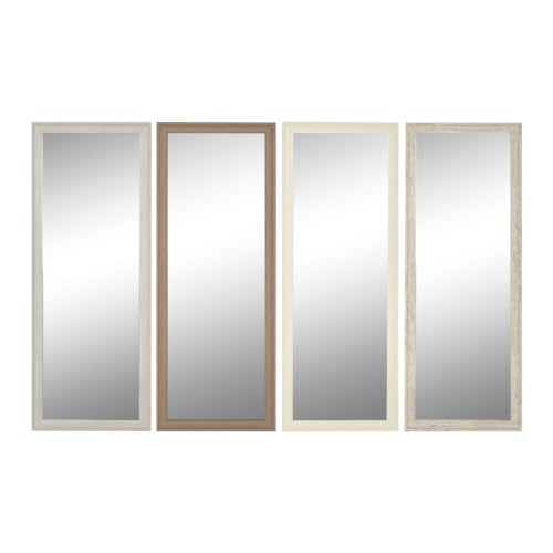 Home ESPRIT Wandspiegel Weiß Braun Beige Grau Glas Polystyrol 36 x 2 x 95,5 cm (4 Stück) von Home ESPRIT