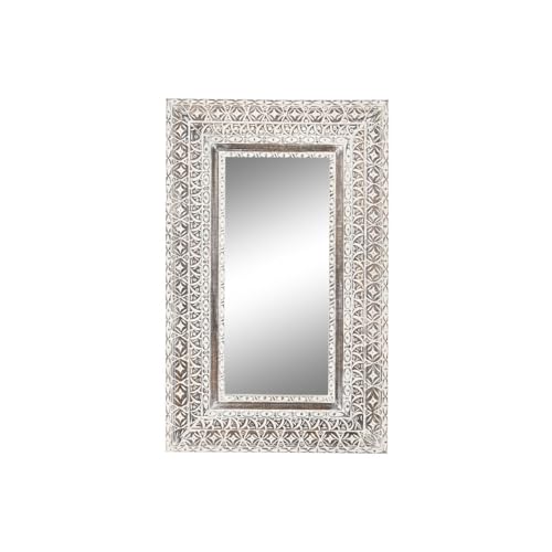 Home ESPRIT Wandspiegel Weiß Braun Mangoholz geschnitzt 62 x 4 x 100 cm Home ESPRIT Wandspiegel Weiß Braun Mangoholz geschnitzt 62 x 4 x 100 cm von Home ESPRIT