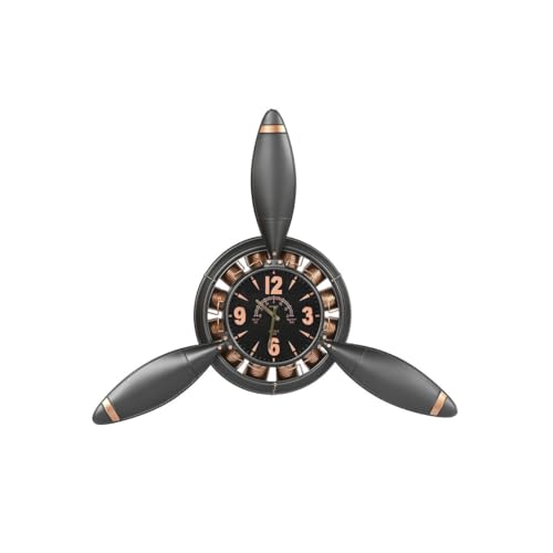 Home ESPRIT Wanduhr Grau Kupfer Gold Dunkelgrau PVC Metall Propeller 118 x 24 x 134 cm von Home ESPRIT