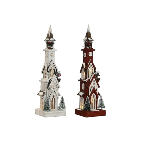 Home ESPRIT Weihnachtsschmuck, Weiß, Rot, 16 x 14 x 63 cm (2 Stück) von Home ESPRIT